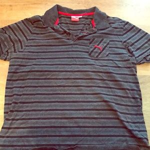 Black and grey stripe puma polo size XL